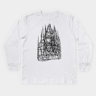 Rough graphic of the house Kids Long Sleeve T-Shirt